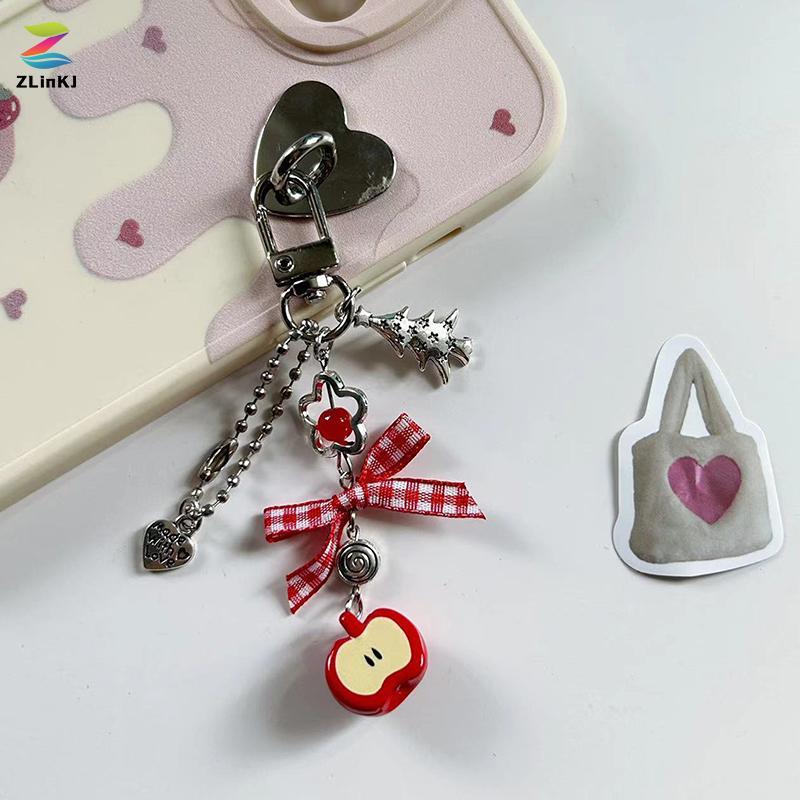 ZLinKJ Original  Christmas Tree Love Bow Beaded Keychain Pendant Niche Cute Student Pendant New