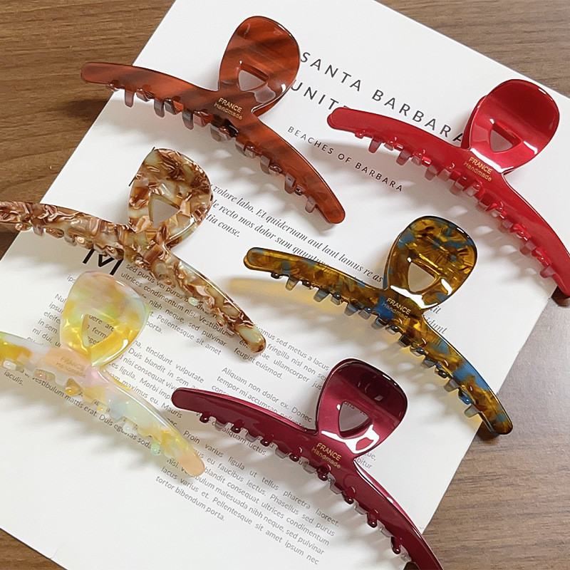 12.5cm Premium Acetate Shark Clip | Large Fishtail Strong Hold Hair Claw | Daily Office Updo Clip