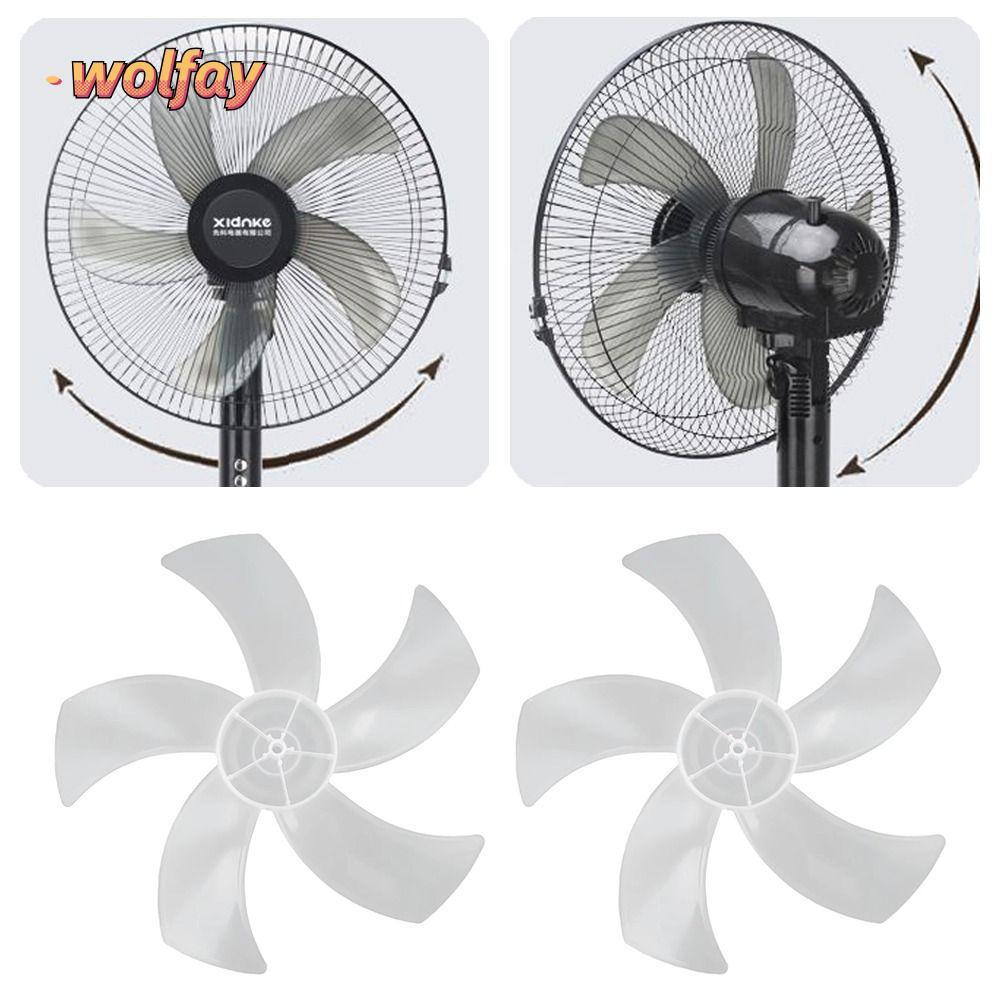 WOLFAY Five Blades Fan, 16 Inch Big Wind Fan Blade, Slow Noise Leaf Floor for Pedestal Table Wall Fan