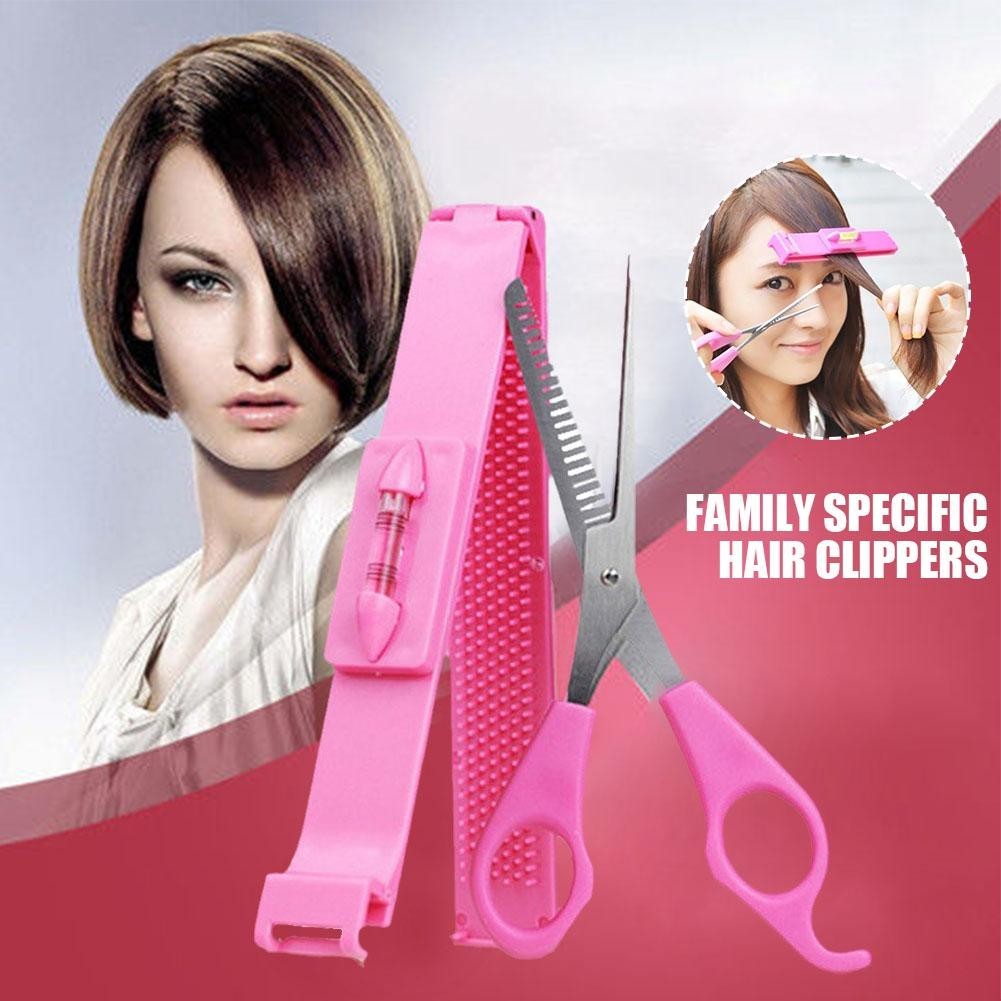 2 In 1 Hair Bang Clip Cut Set Salon Trimmer Bangs Scissors Hair Set Tools Cut Artifact B2f9