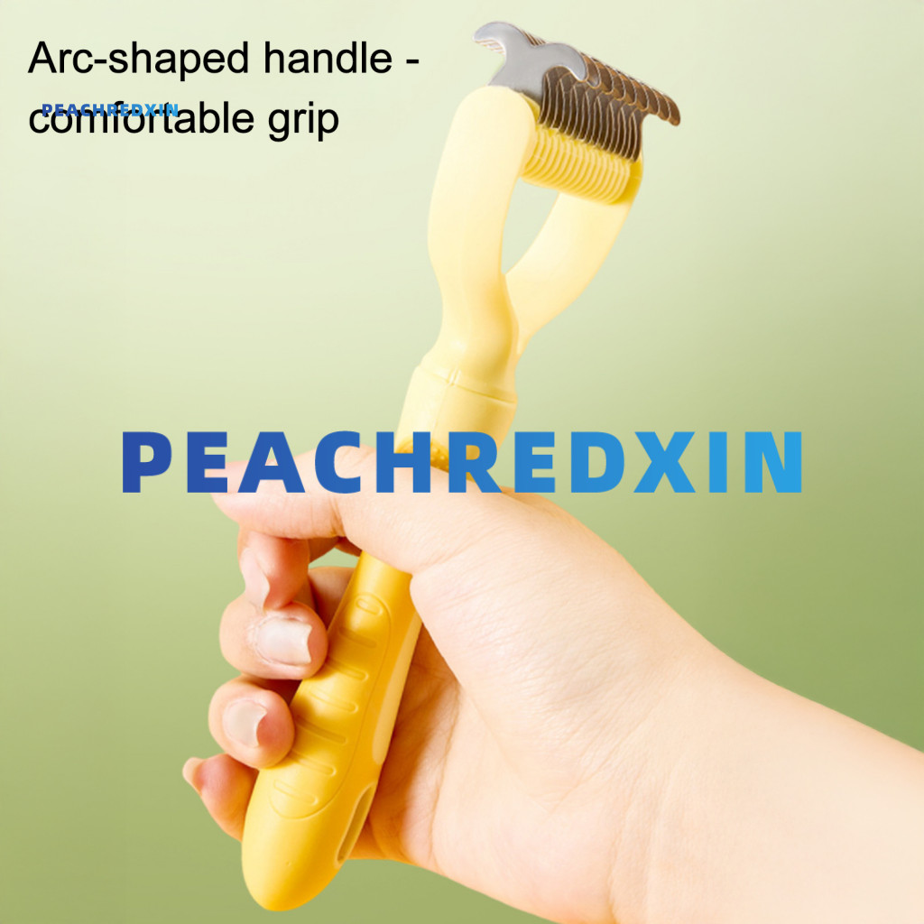 [♥Heart]  Double Pet Comb Pet Grooming Rake Pet Detangling Comb Double-sided Metal Teeth Dematting Tool for Long Hair Pets Efficient Undercoat Rake Grooming Comb to Remove for Do