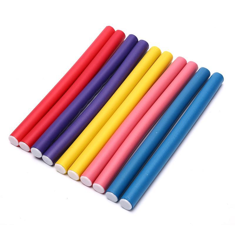 Grapegood 10pcs Flexible Hair Curling Rod Hair Curler Makers Soft Foam Bendy Twist Curls Nice
