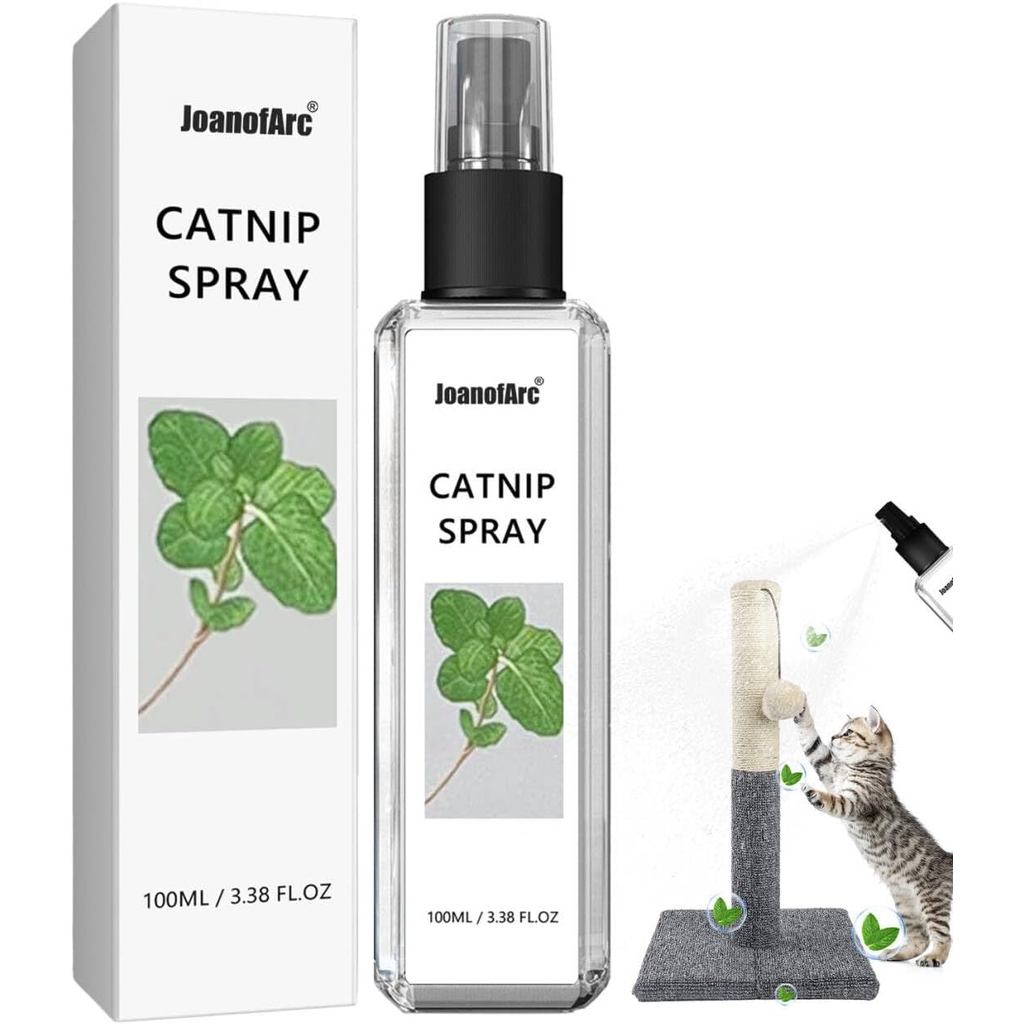 JoanofArc nip Spray for s, 100%  Plant Formula for s Kittens, Renew Toys & Train Kittens Indoor Outdoor & Relieves Stress, Calming - 3.38 Fl Oz