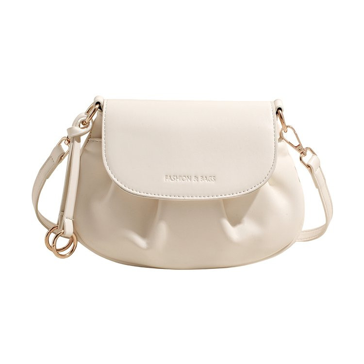 Korean Niche Bag Female High-End Commuter Handbag Fashionable Pleated Messenger Bag