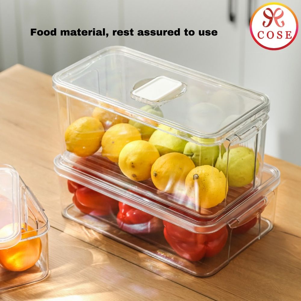 COSE Fridge Organizer Drawer Freezer Storage Box Refrigerator Organizer ...