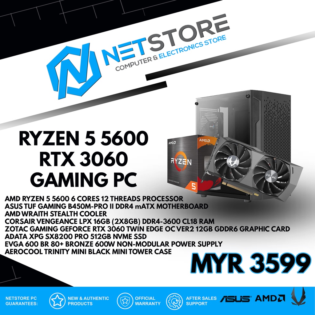 Tecware Forge M2 Gaming PC - Ryzen 5 3600, Gigabyte B550M and GTX