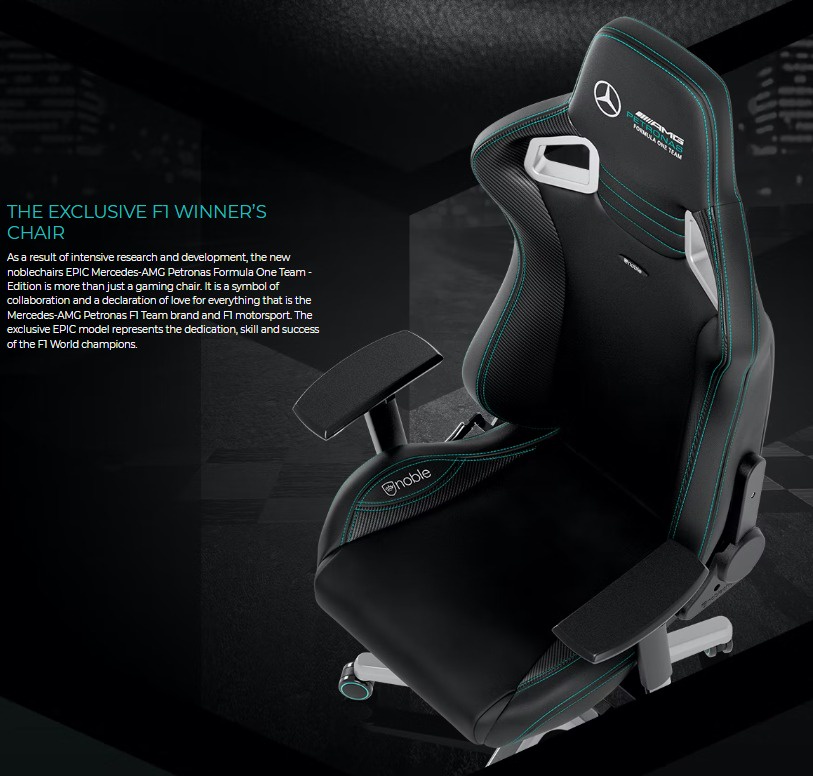 NOBLECHAIRS EPIC MERCEDESAMG PETRONAS F1 TEAM2021 GAMING CHAIR PGW
