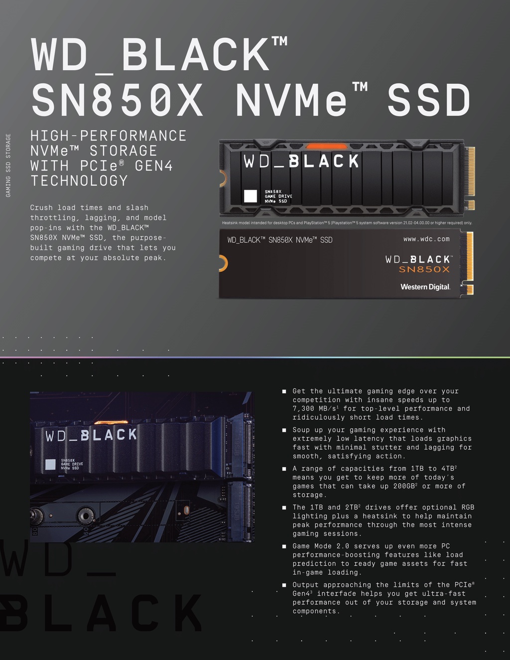 NEW WD Black SN850X 2TB NVMe PCIe Gen4 SSD for Gaming/Laptop/Desktop M.2  2280