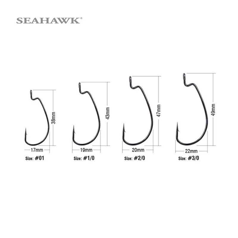 Seahawk Worm Hook Leaded 2X Strong - Made in Korea