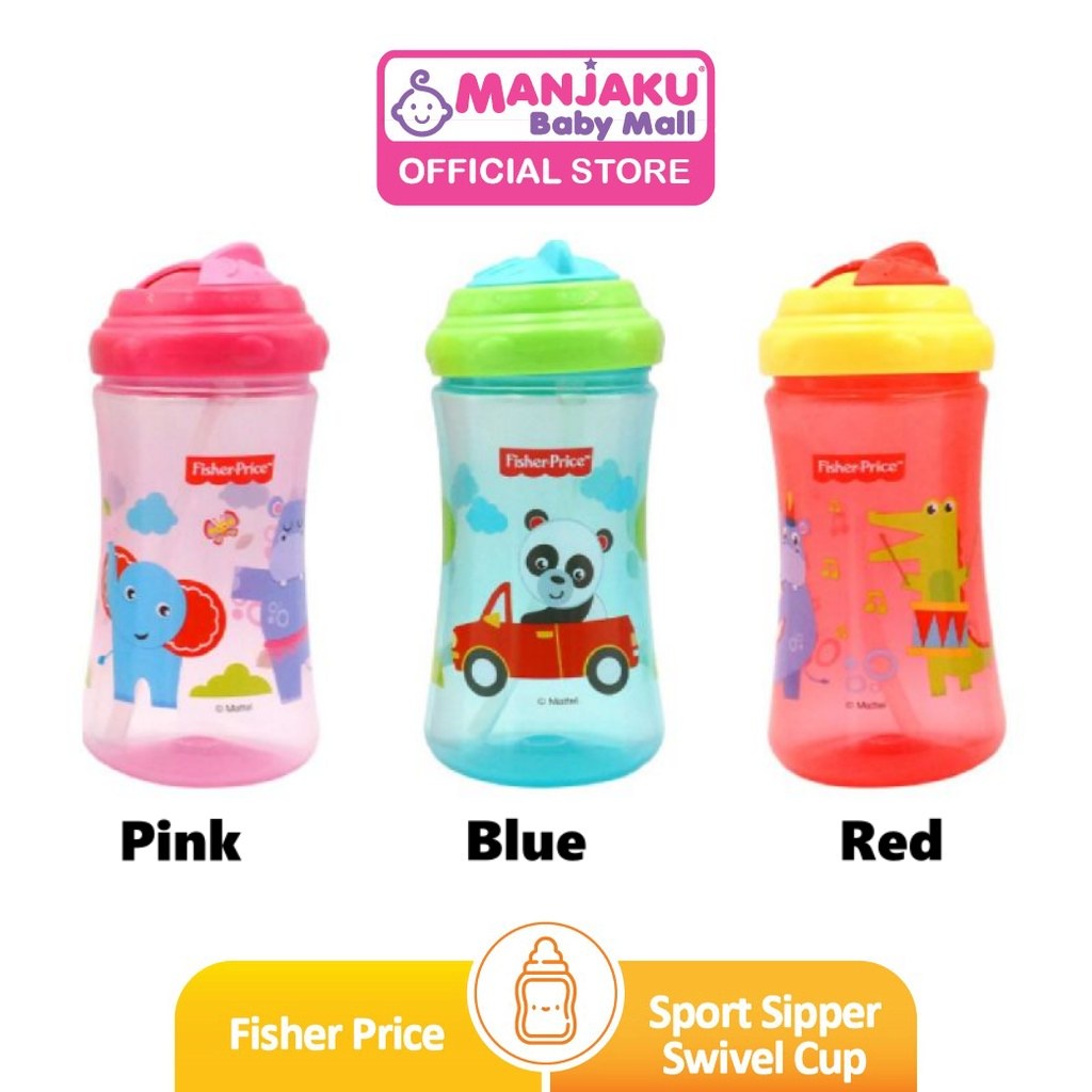 Fisher-Price Baby Boys' 2-Pack Monkey Sipper Cups - aqua/multi