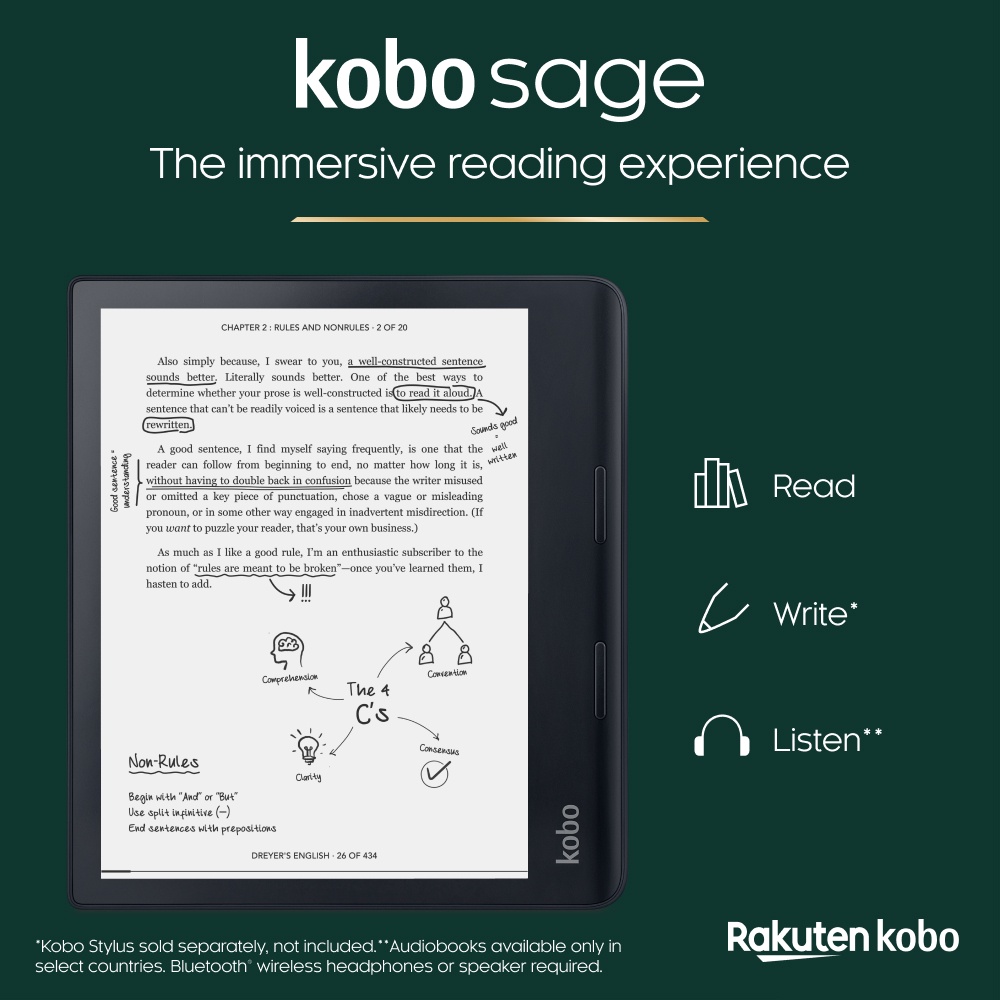 Product  RAKUTEN KOBO SAGE EREADER 8 INCH 32GB HD GLARE FREE