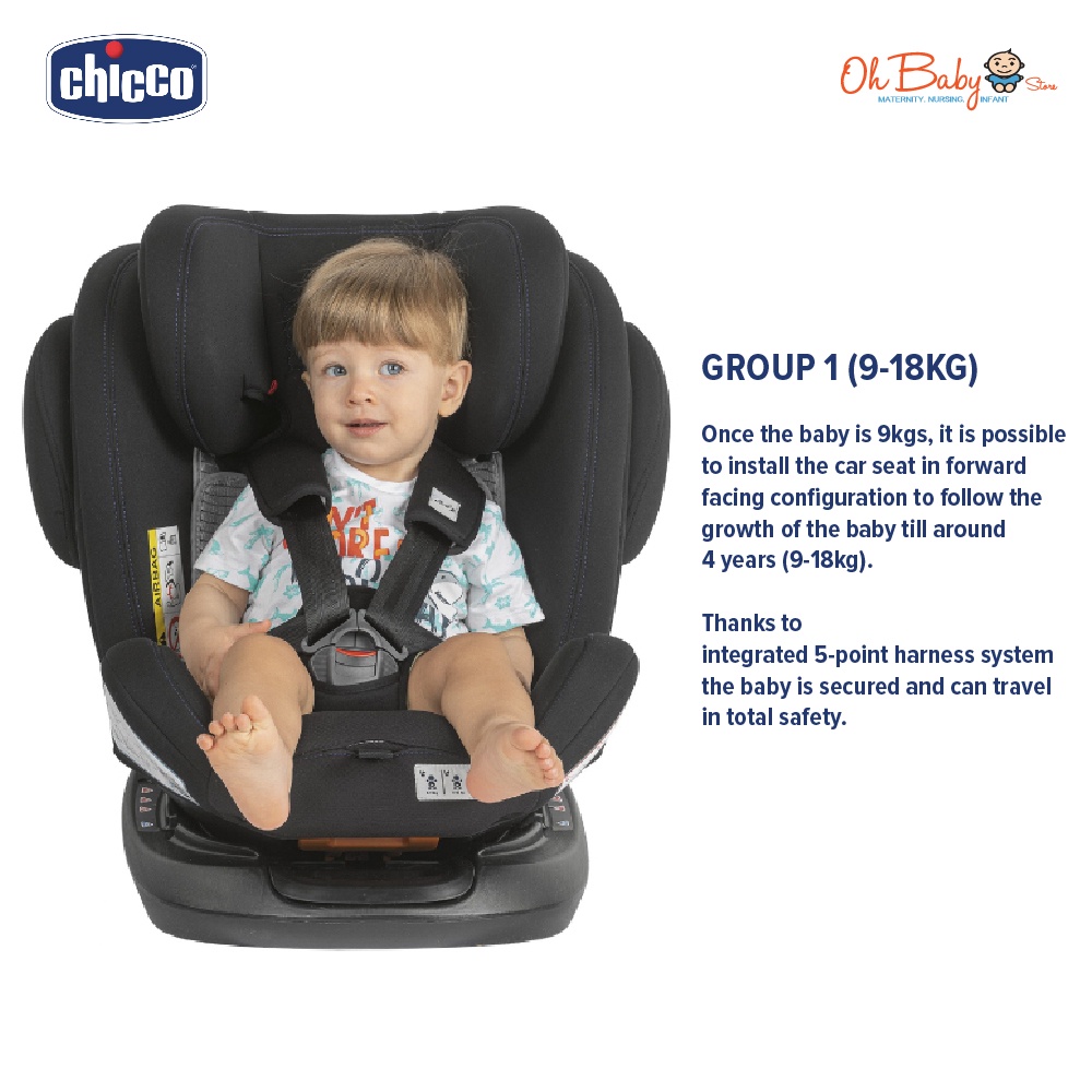 Chicco UNICO Plus Isofix Baby Car Seat Ombra/Plus Air Black