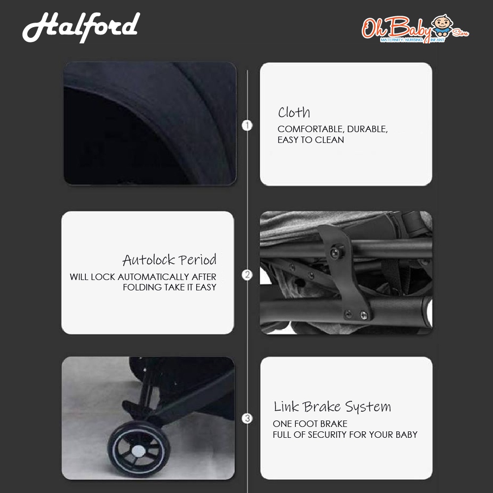 Halford Concerto Travel System Black Birth to 18kg Oh Baby Store l Best Baby Store Malaysia