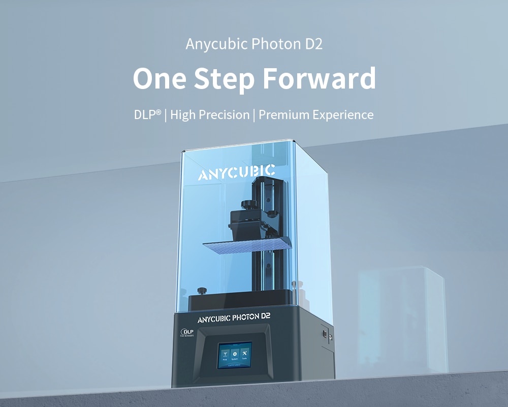 Anycubic photon d2 resin 3d printer, dlp 3d printer with high precision, ultra-silent printing & long usage life-span, u