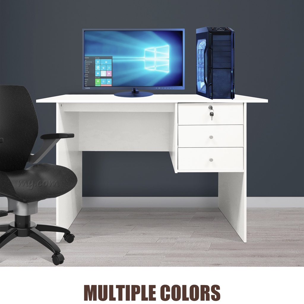 *READY STOCK* 4ft Study Desk Writing Table Meja Belajar 3 Drawers Study