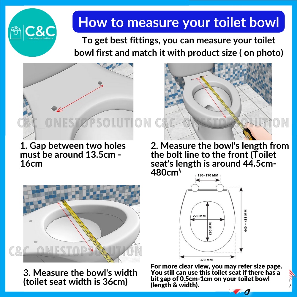 C&C 7Colors Toilet Seat Cover With Screw Plastik Toilet Bowl Seat Cover