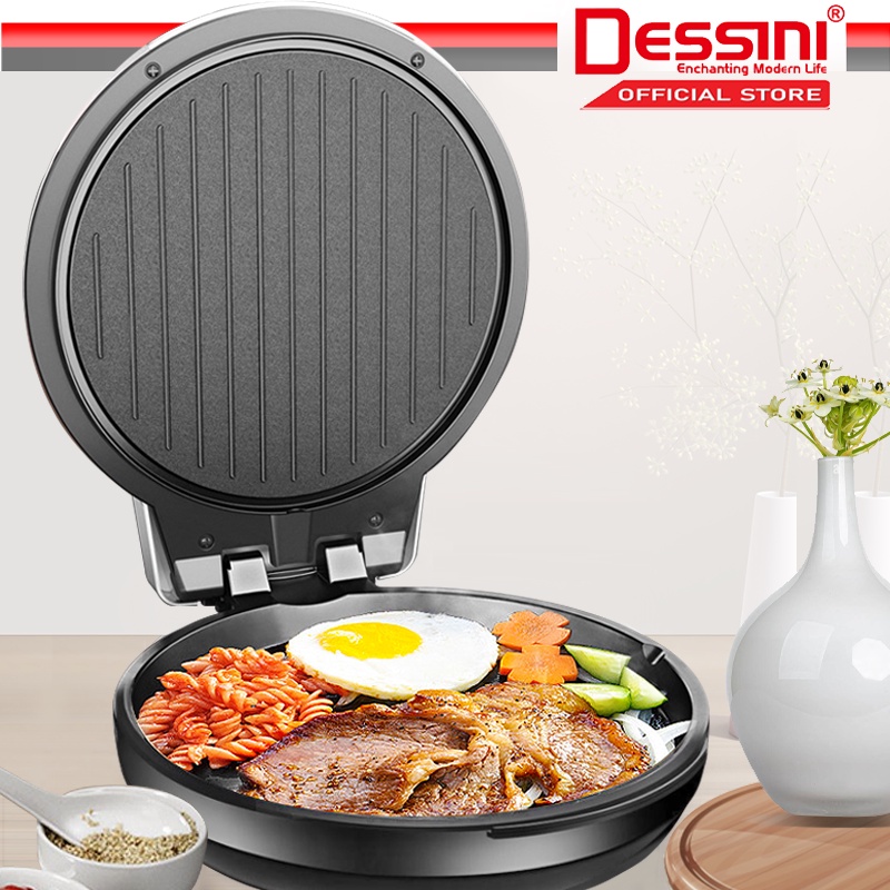 DESSINI ITALY 180° Open 26CM Double Sided Non-Stick Electric Baking Pan  Pizza Crepe Pancake Maker BBQ Grill Pot Cooker DS-BC26