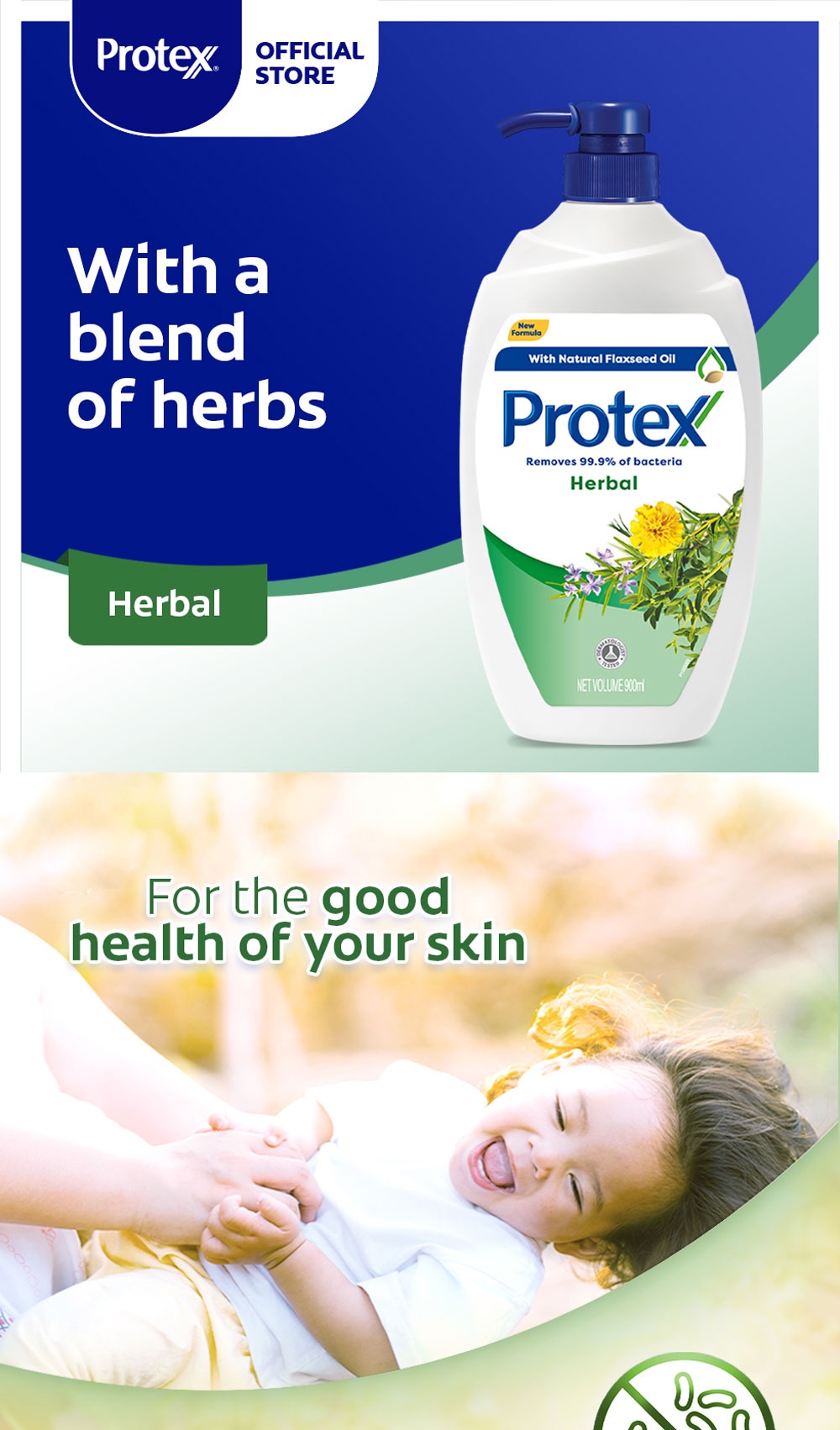 Protex Herbal AntiBacterial Shower Gel Refill Eliminates 99.9 Bacteria