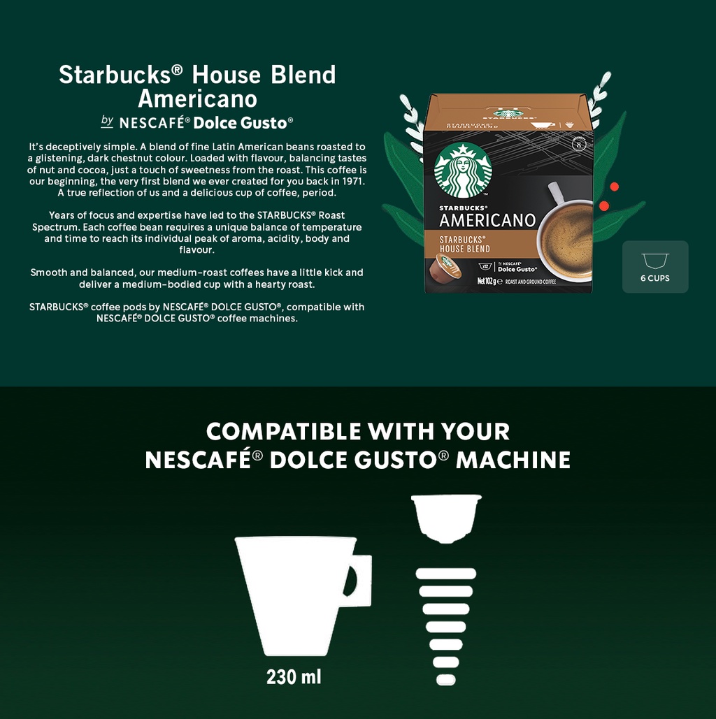 Starbucks Starbucks House Blend Grande Cápsulas Dolce Gusto Review