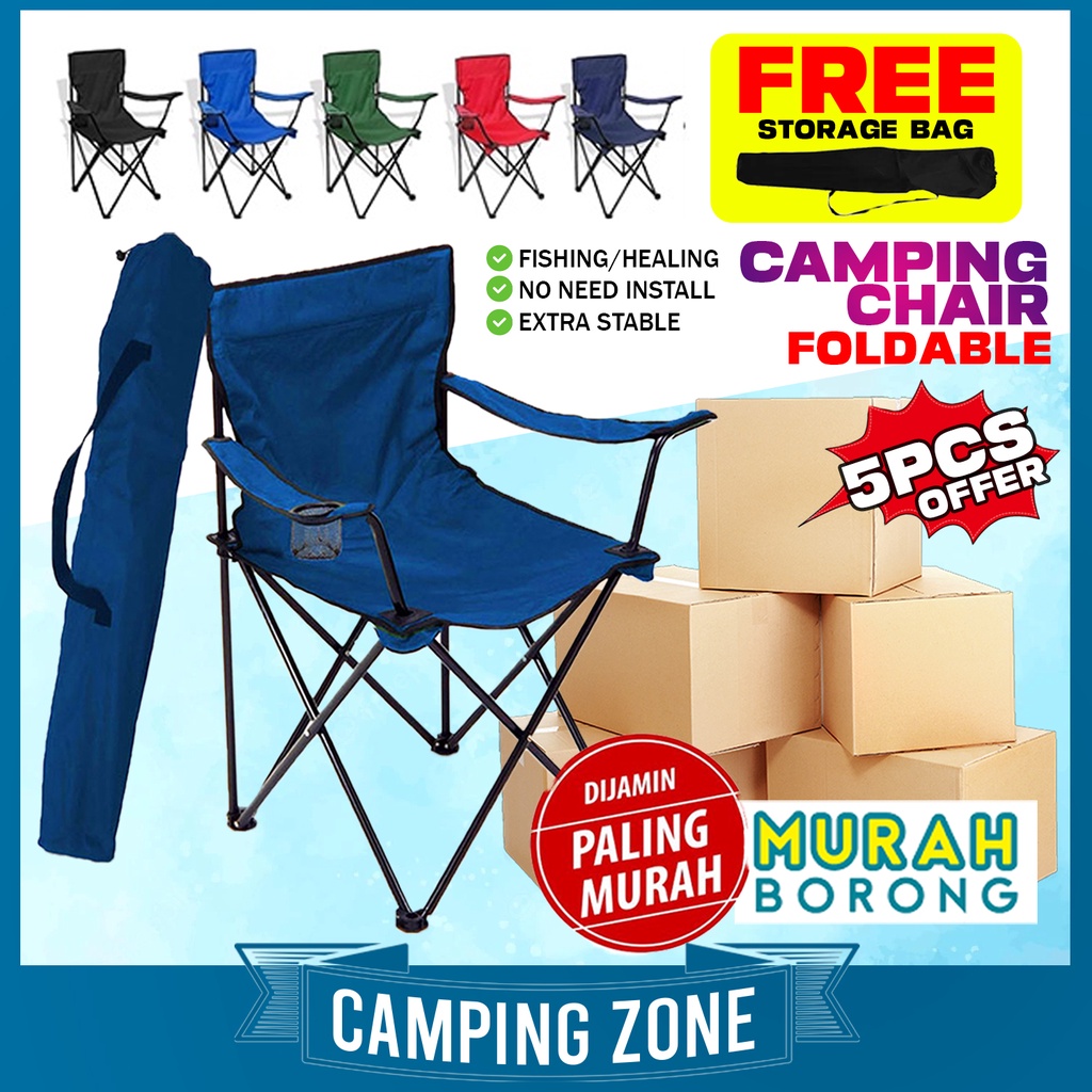 Portable Foldable Camping Chair Kerusi Healing Murah Outdoor Fishing