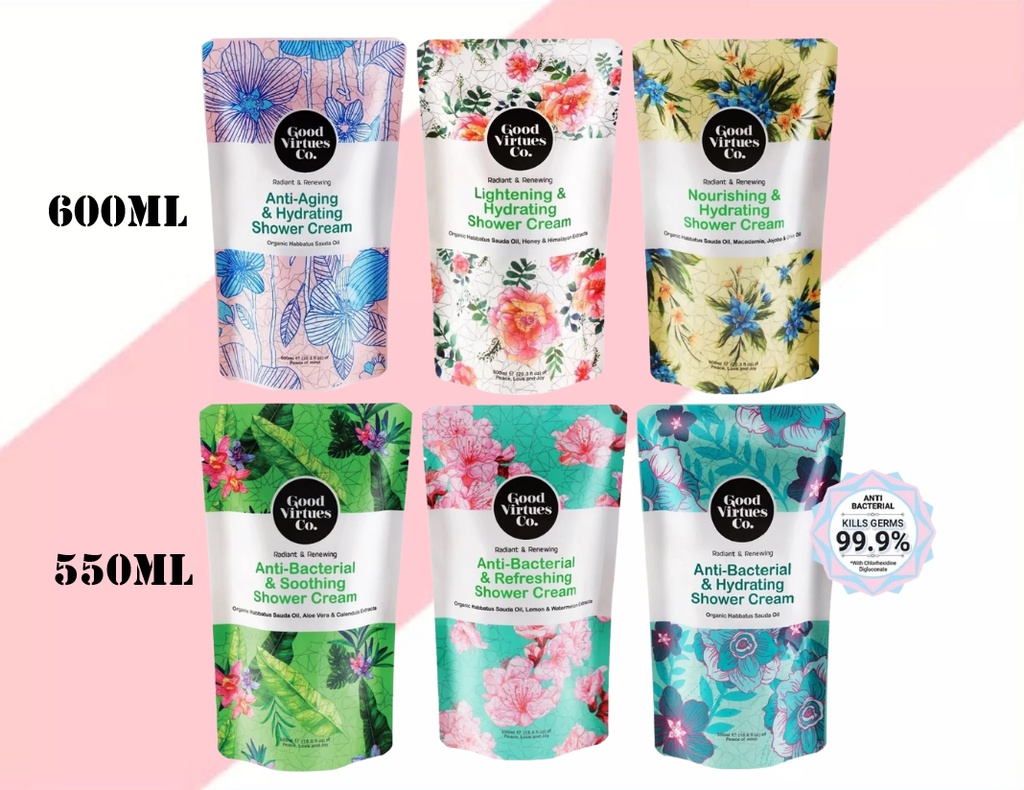 Good Virtues Co AntiBacterial Soothing Shower Cream Body Wash Refill