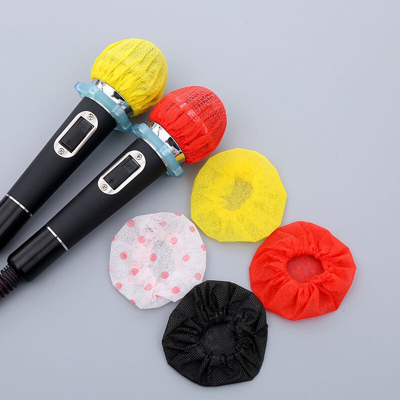 2pcs / Pack Non Woven Disposable Mic Cover Recording Room KTV Karaoke Microphone Sanitary Windscreen Replacement Cap