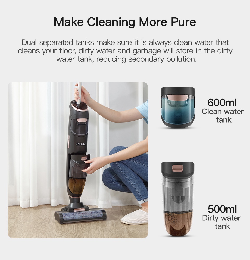 ILIFE W100 Intelligent Wet and Dry Vacuum Cleaner Mop Dual Scrubbing