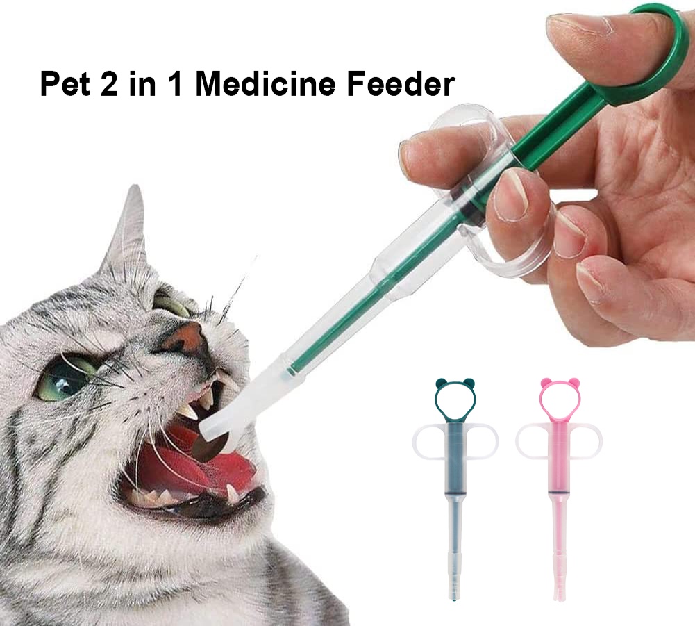 PAWTALES Pet Medicine Feeder Pills Capsule Tablet Injector Silicone Feeding Syringe Alat Pemberi Ubat Pill Untuk Kucing