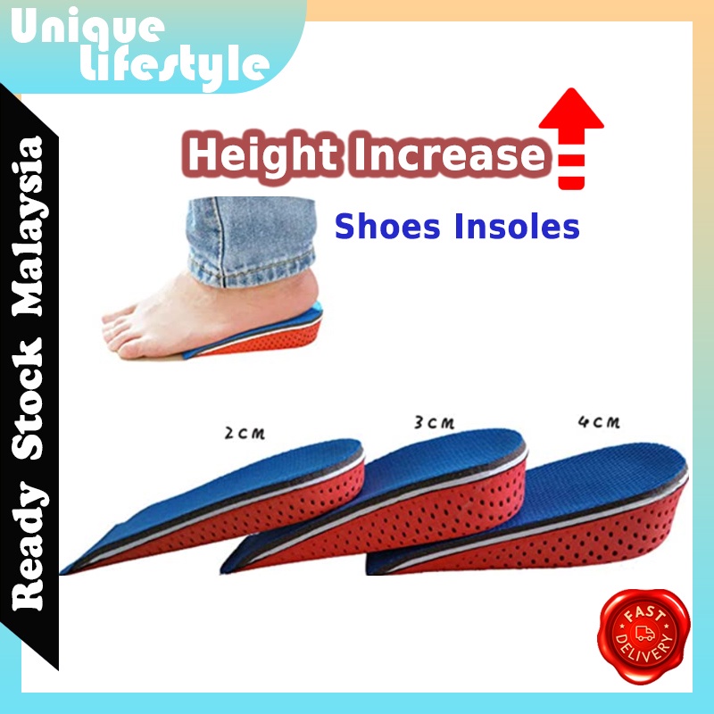 1 pair of raise height inner half Invisible Increasing High Lifting Insert Lifts Shoes Pads Inserts Elevator Insoles