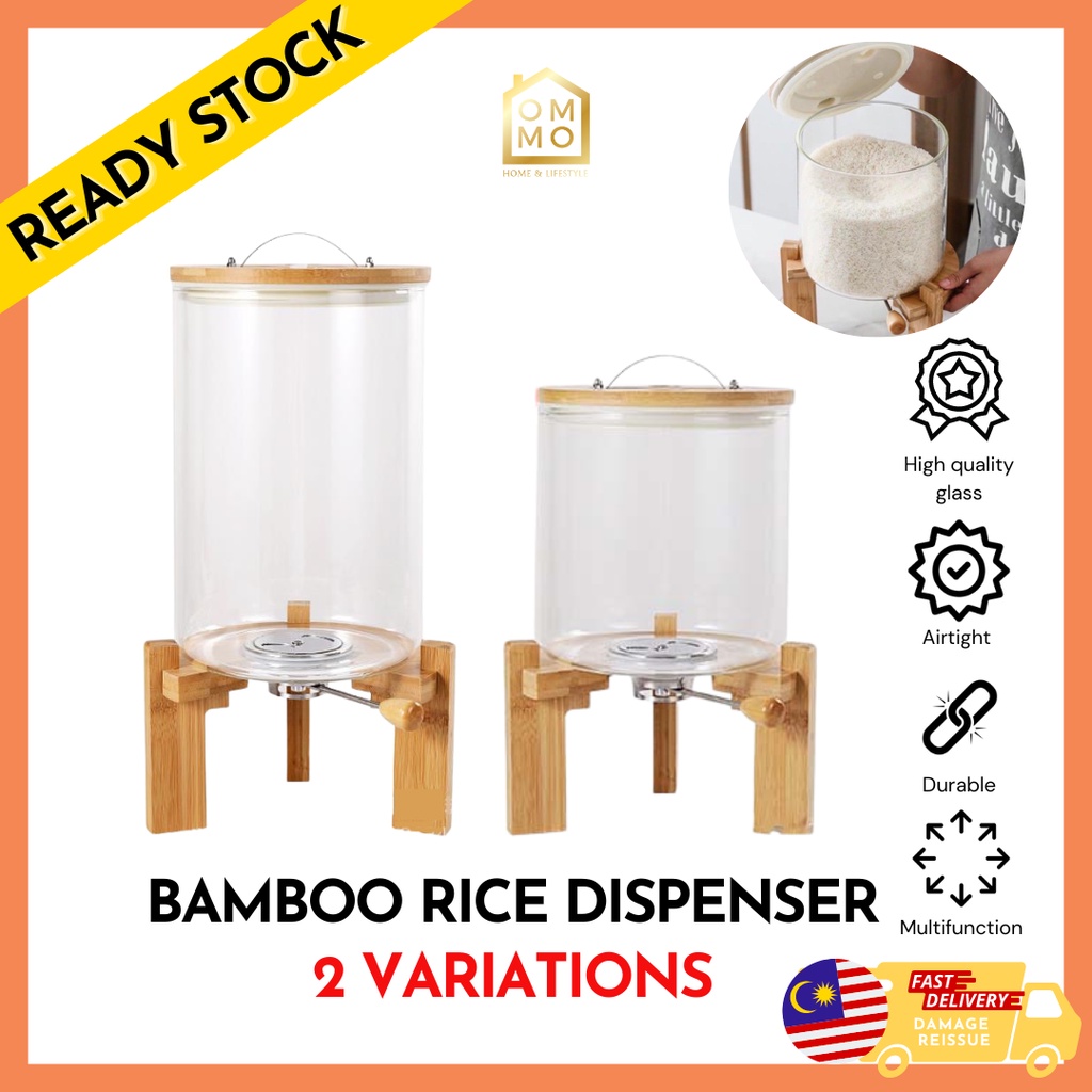 Baloo Bamboo Rice Dispenser with Lid