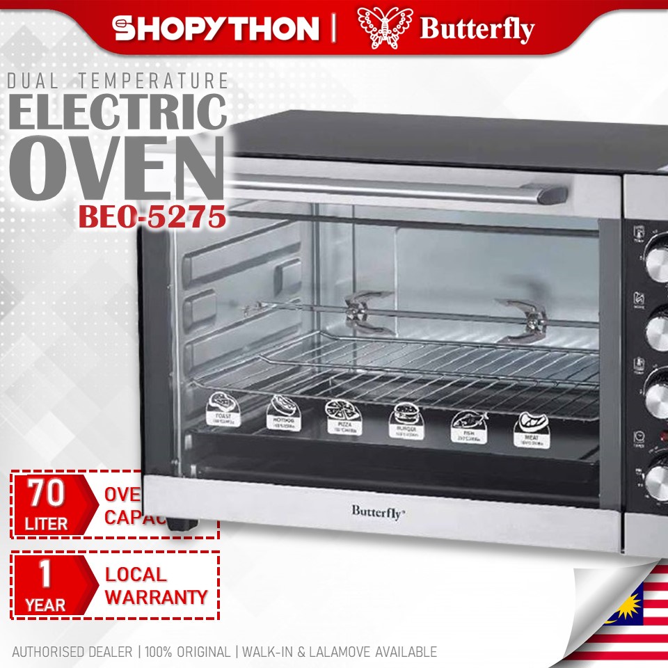 BUTTERFLY Electric Oven BEO5275 (70L/2200W) Separate Temperature