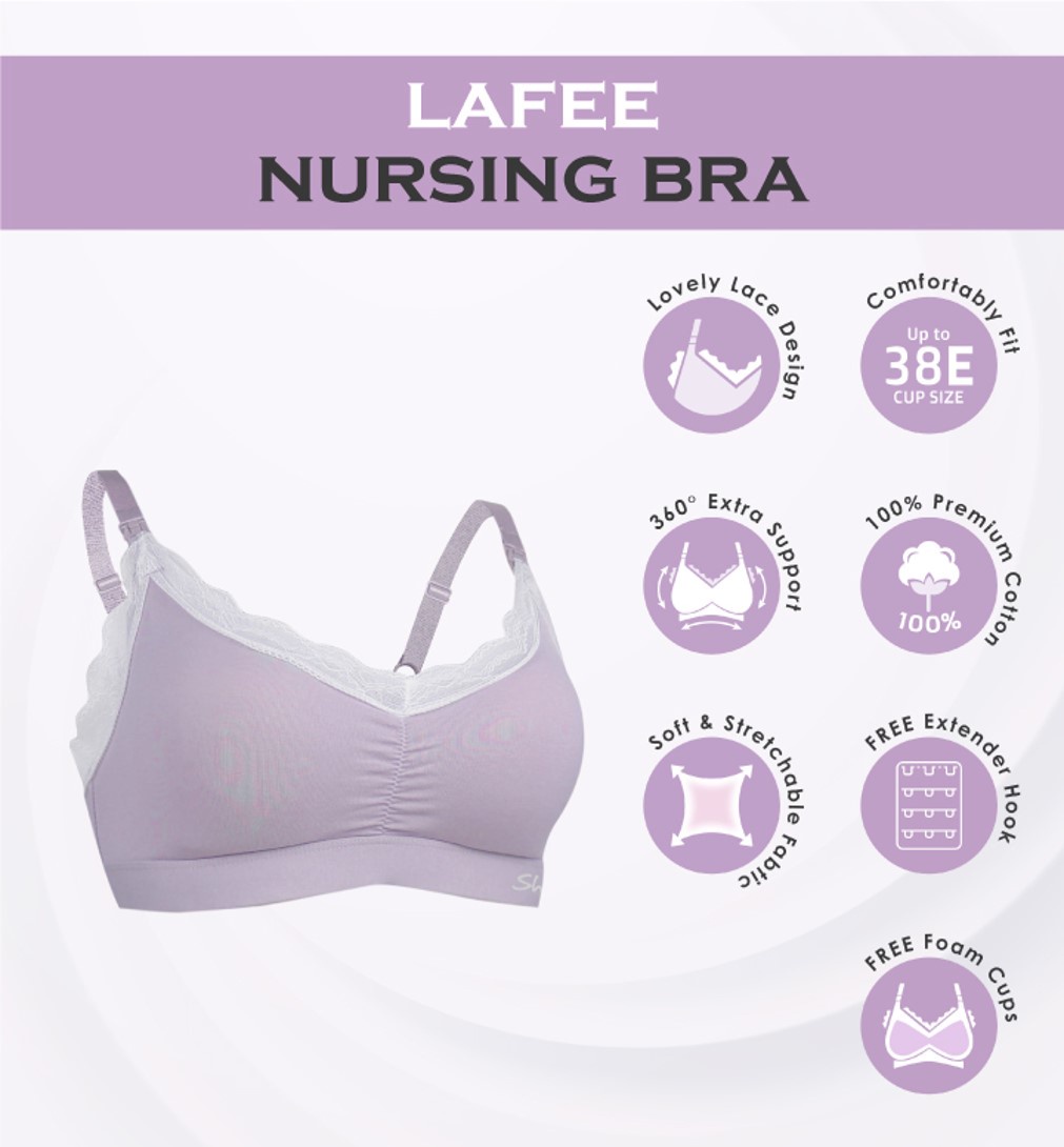 Shapee Lafee Nursing Bra (Purple/ Beige/ Pink), Mum & Baby Love