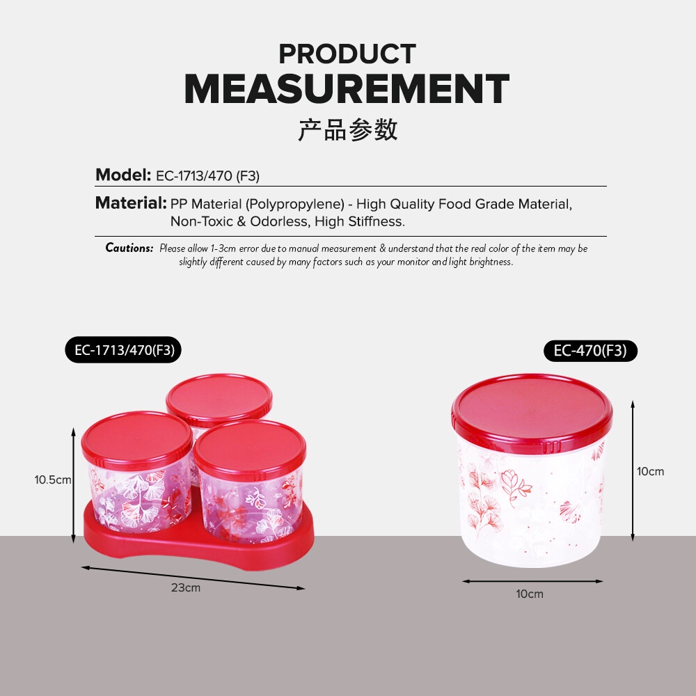 Elianware BPA Free Festive Raya Candy Food Container (3 Pcs x 670ml ...