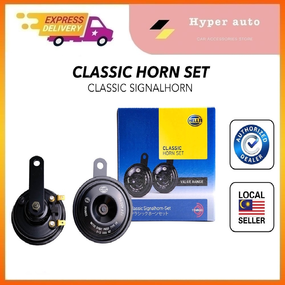 HELLA 12V Classic Universal Horn Set - 3AM 012 588 151 Horn Motor Horn Kereta Car Horn Motorcycle Accessories