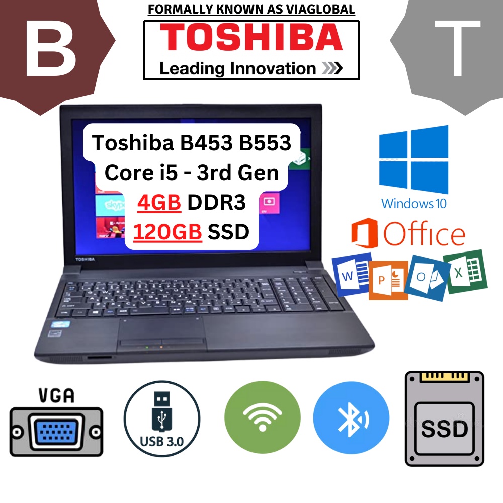 READY STOCK】Student/Office Laptop TOSHIBA B453 / B553 CORE i5 3RD