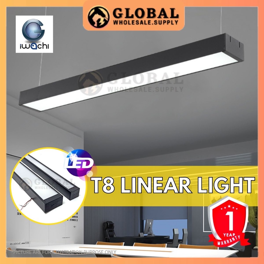 T8 LED Linear Light Kalimantang Casing Lampu Panjang LED Office Light