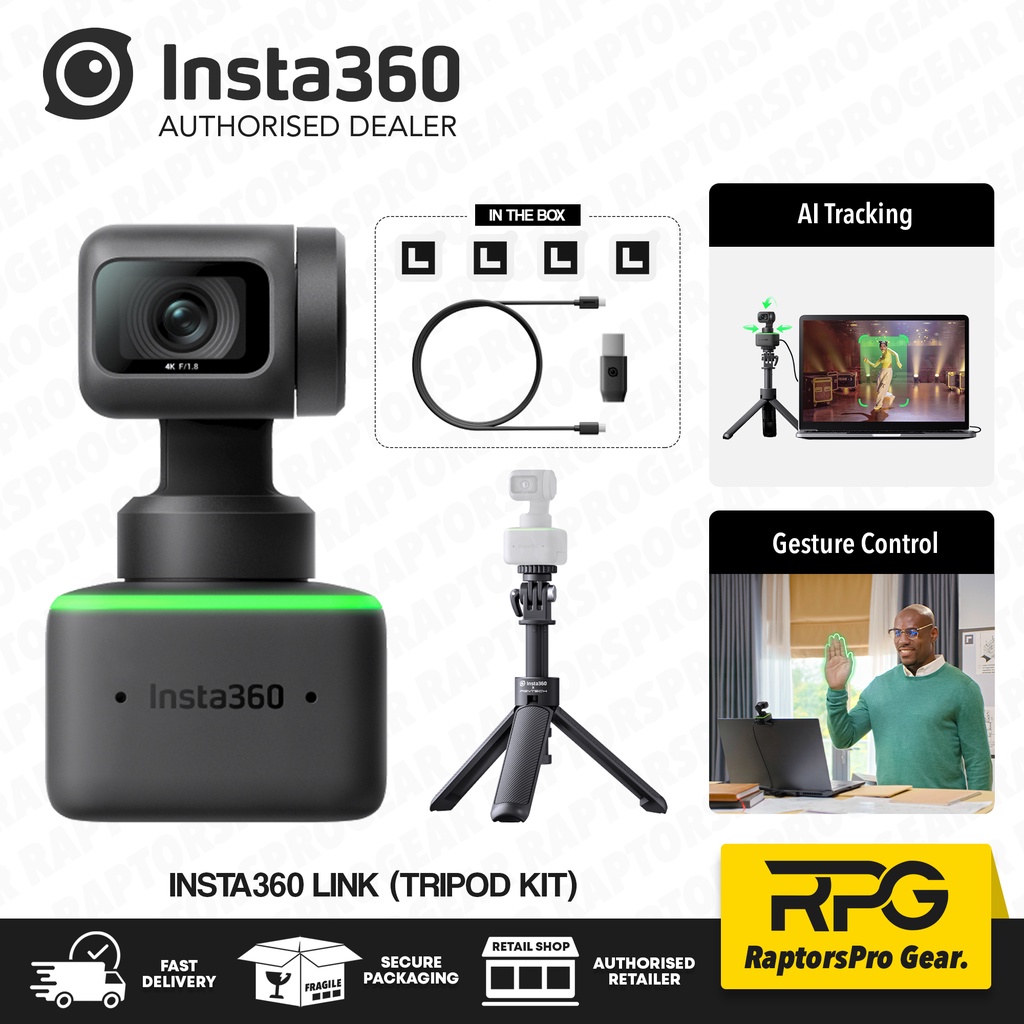 [READY STOCK] - Insta360 Link - AI Powered 4K Webcam