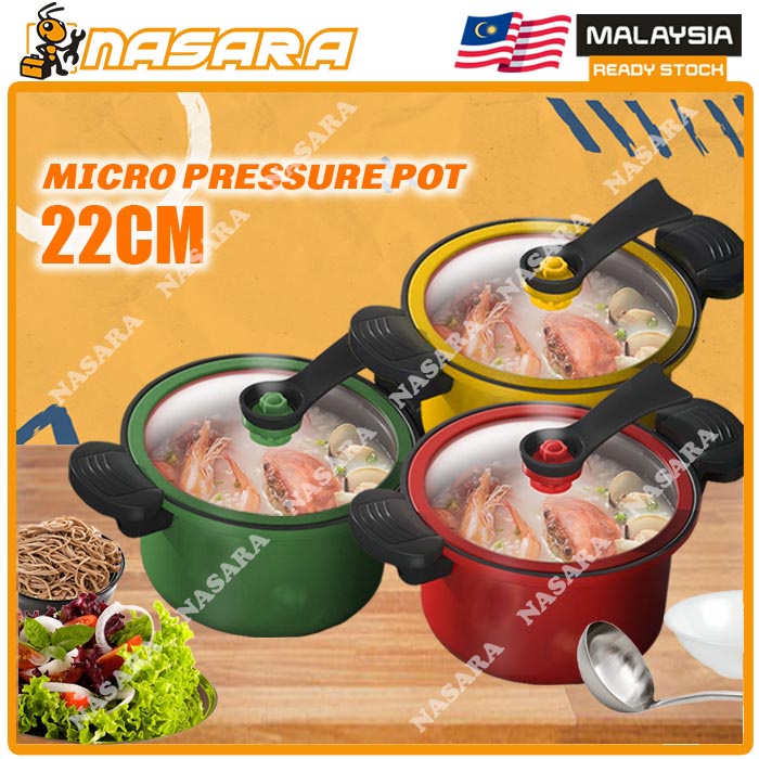 NASARA ~ 22CM TOTIPOTENT MULTI-FUNCTION MICRO PRESSURE COOKER POT HIGH PRESSURE NON-STICK POT / PERIUK TEKANAN / 微压锅