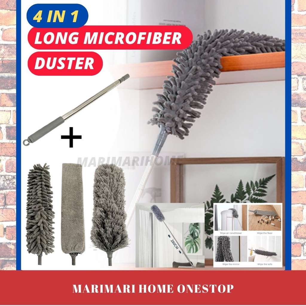 Telescopic Rod Feather Duster Microfiber Duster Telescopic Pole Dust