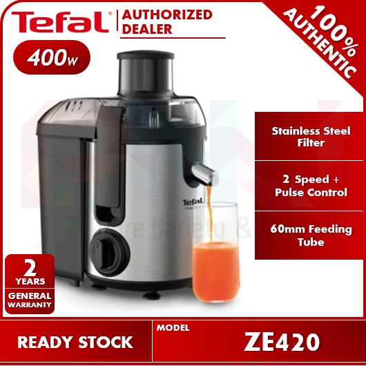 Tefal 400W Juicer / Juice Extractor Fruitelia Plus Metal ZE420 Shopee