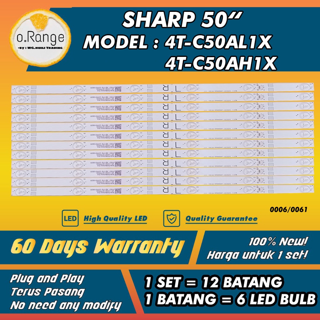 4T-C50AH1X / 4T-C50AL1X SHARP 50" LED TV BACKLIGHT (LAMPU TV) SHARP 50 INCH LED TV 4TC50AH1X 4TC50AH 4TC50AH1 4TC50AL1X