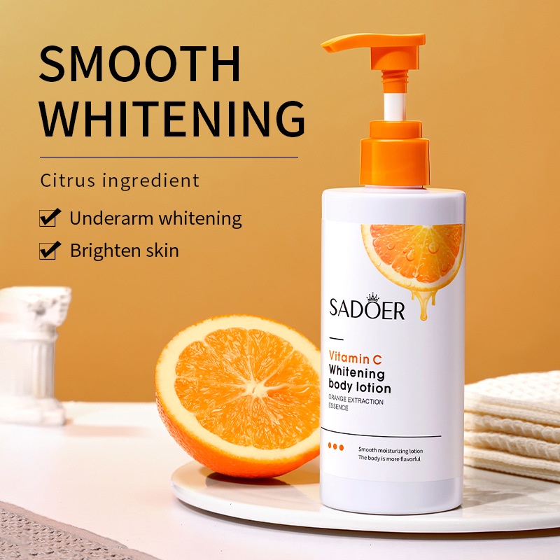 ROREC SADOER Vitamin C Whitening Body Lotion Fresh Orange Essence Hydrating Moisturizing Body Lotion 250g