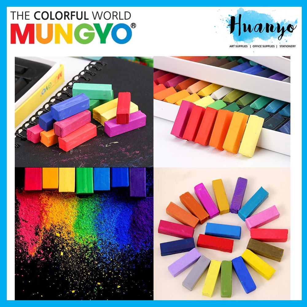 MUNGYO Soft Pastels 24/32/48/64 Colors Set Half Length Square