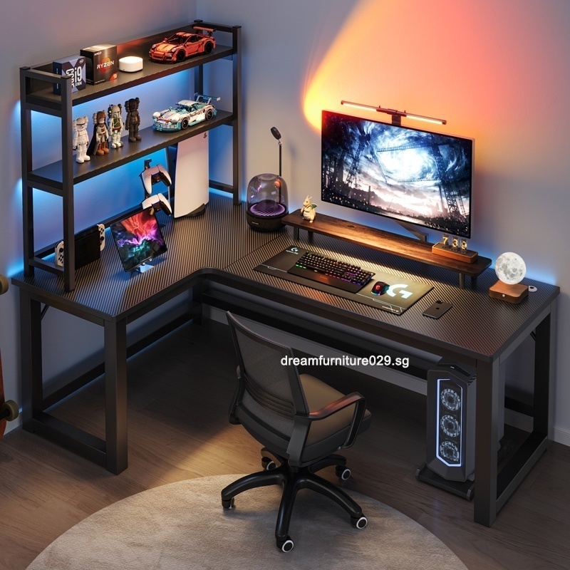 MYU  Computer MYU Desktop Home Corner Study Desk With Bookshelf Office Game Table  UIO