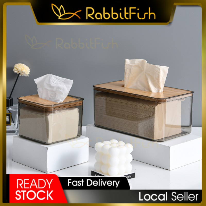 Wooden Bamboo Tissue Box Storage Napkin Tissue Paper Holder Living Room