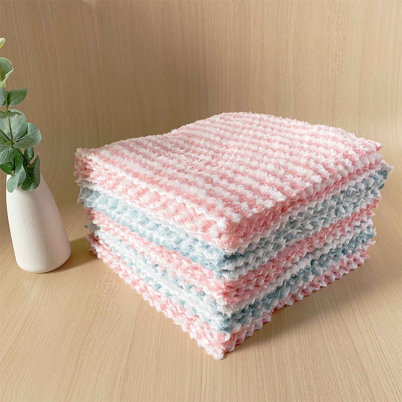 Super Soft Microfiber Kitchen Cleaning Towel Washable Quick Absorption Dish Cloth Rag Stain Dirt Removal Cleaning Wipes