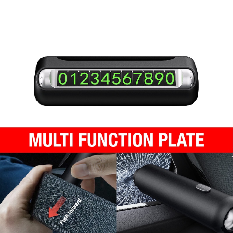 4 in 1 Temporary Phone Number Parking Plate Double Park Telephone Number Display Plat Nombor Telefon Sementara