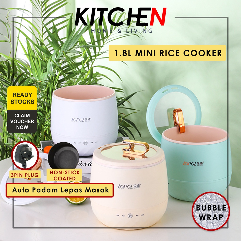 KHL 1.8L Rice Cooker Small Periuk Nasi Elektrik Mini Periuk Mini Rice Cooker Non Stick Periuk Serbaguna Periuk Elektrik