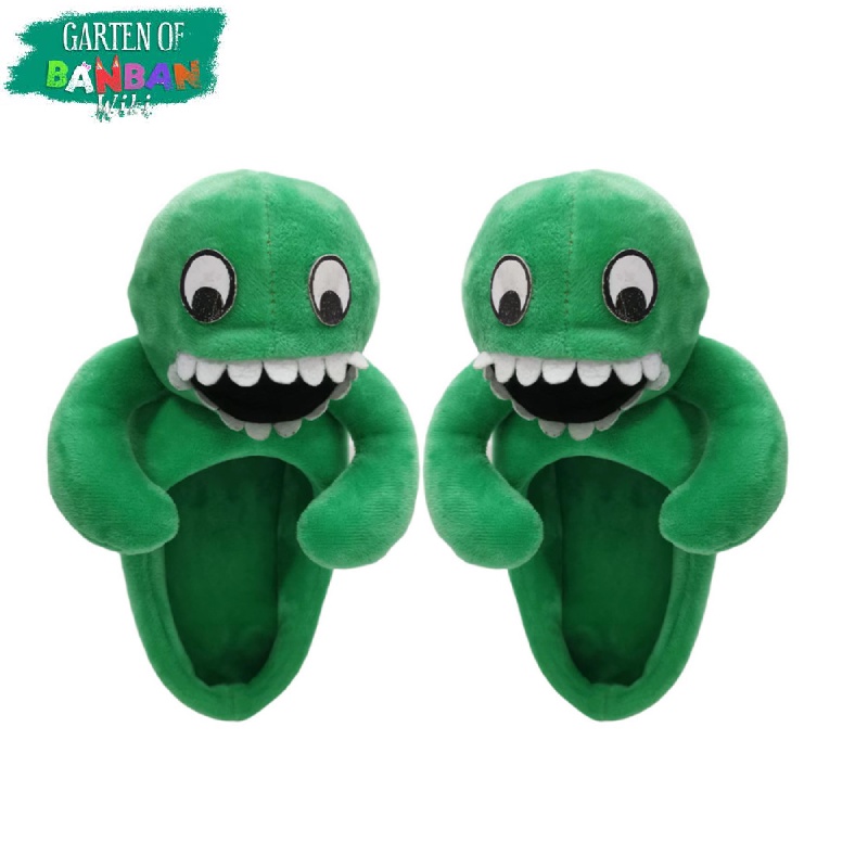 Garten Of Banban Stylish Cozy Plush Green Unisex Slippers - Slip-Resistant