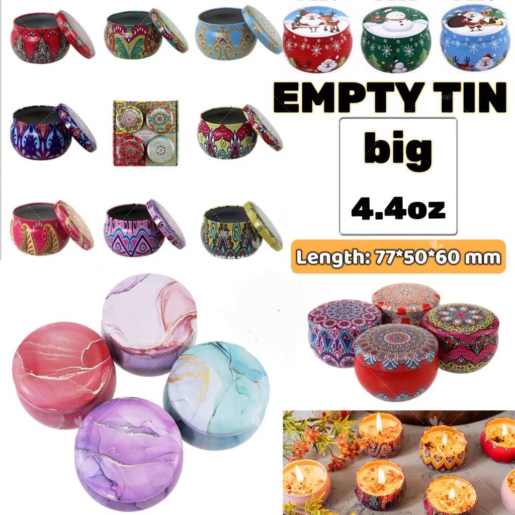 Big Empty Tin 130ml 4.4oz Empty Tin Jar Tea Candy Jewelry Coin Storage Container Case DIY Candle Making Holder